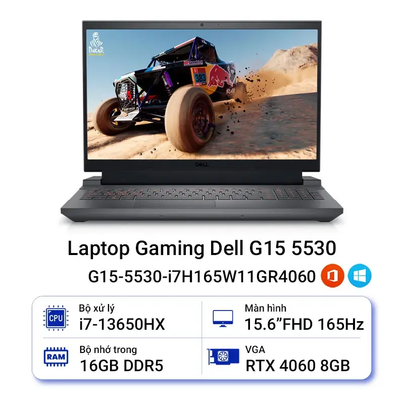 Laptop Gaming Dell G15-5530-i7H165W11GR4060